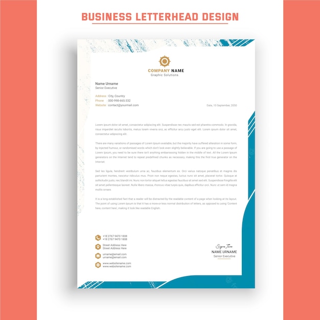 Professional a4 business letterhead design