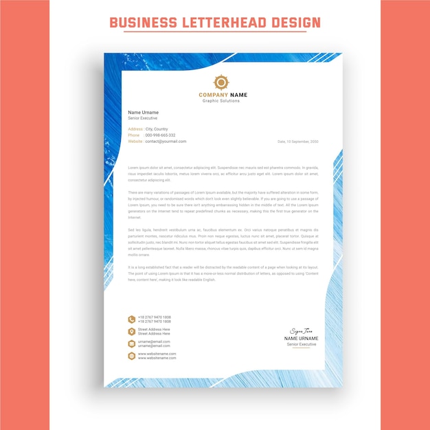 Professional a4 business letterhead design