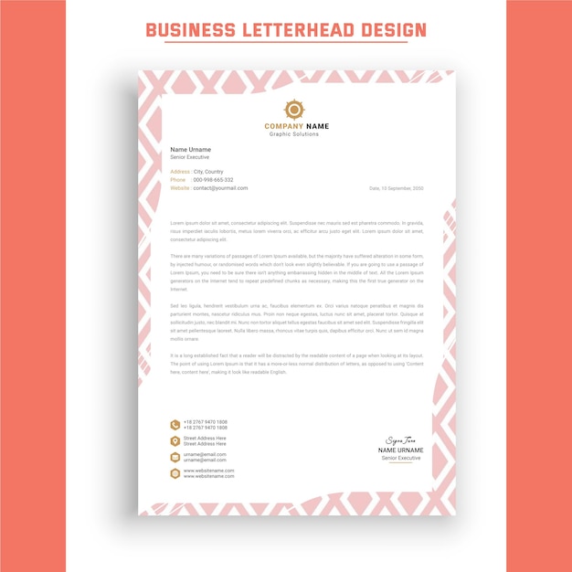 Professional a4 business letterhead design