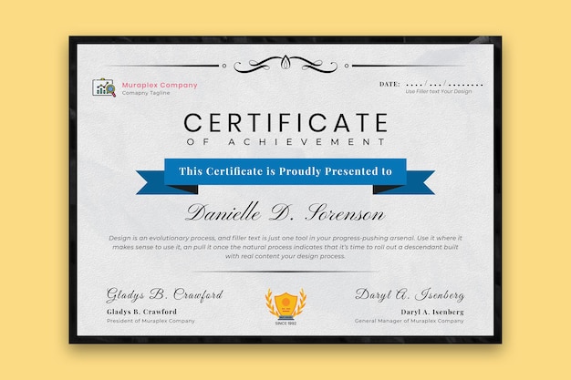 Professional a4 certificate template vector premium vector