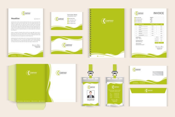 Vector professional abstract brand identity stationery set
