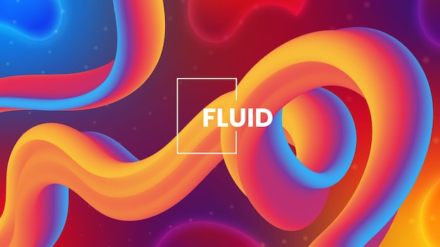Professional abstract fluid design with gradient color 3D vector template