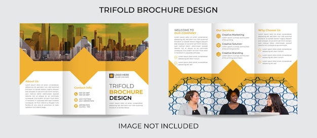 Professional abstract modern trifold brochure design template