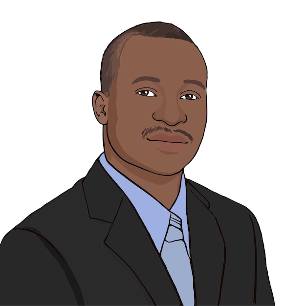 Professional African Man in Suit Illustration