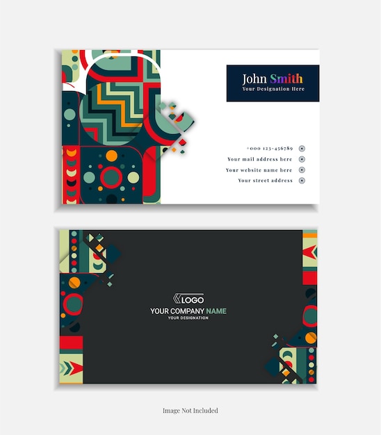 Профессиональный и современный креативный дизайн визитной карточки с минимальными абстрактными формами
