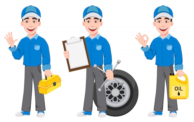 professional auto mechanic in uniform