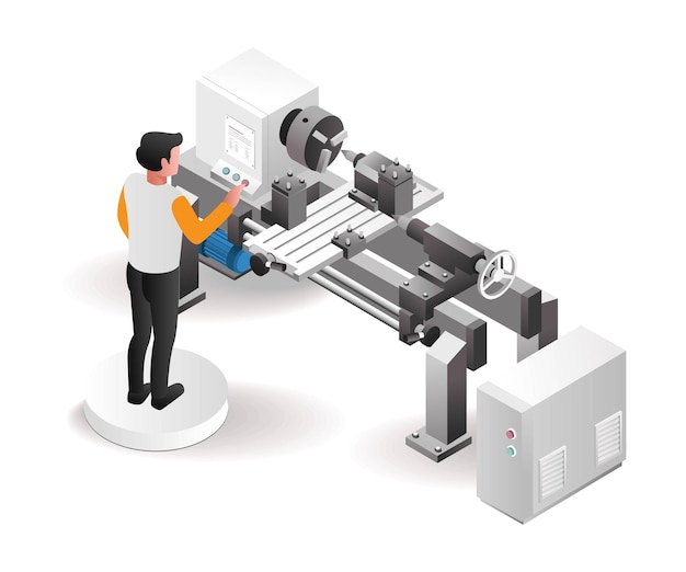 Профессиональный оператор автоматической cnc токарной машины