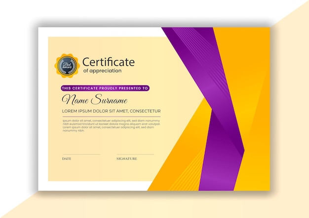 Vector professional award certificate template