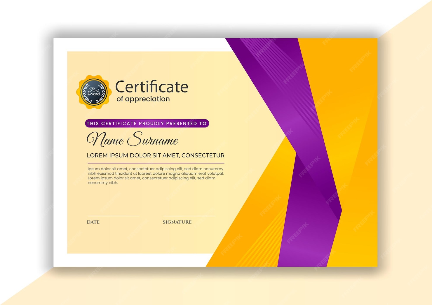 Premium Vector Professional Award Certificate Template premium-vector-professional-award-certificate-template