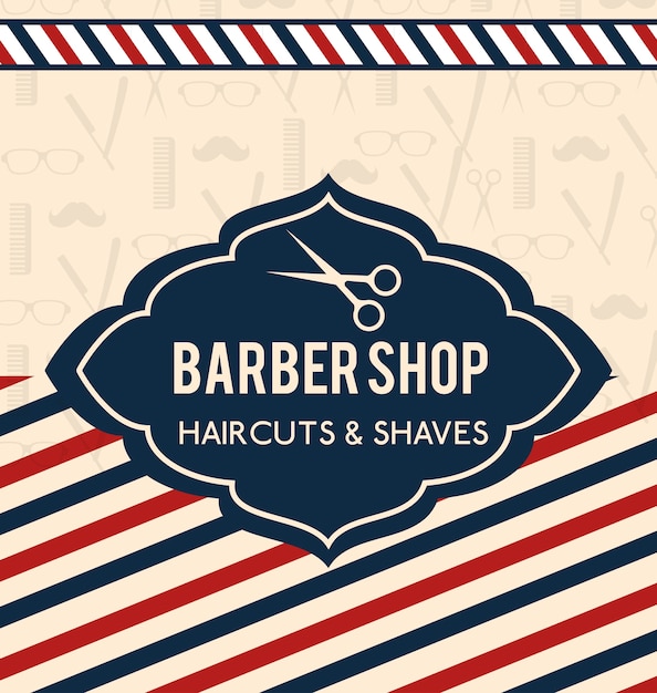 Vector professional barber shop icon