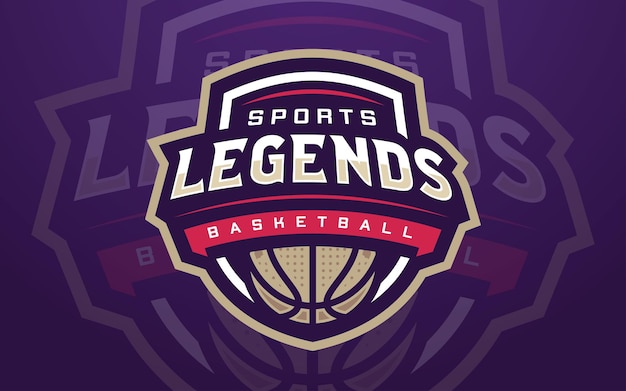Modello di logo per club di basket professionale per squadra sportiva