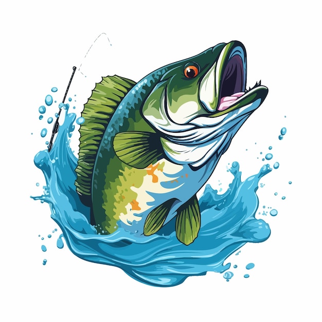 professional bass fish clipart