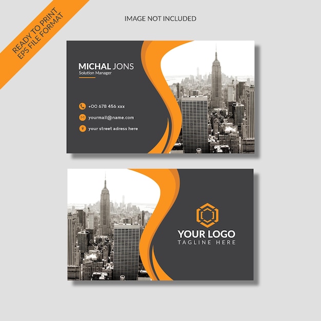 Vector professional black business card template in vector format