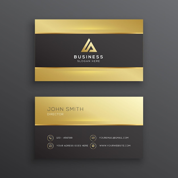 Vector professional black and gold luxury business card template