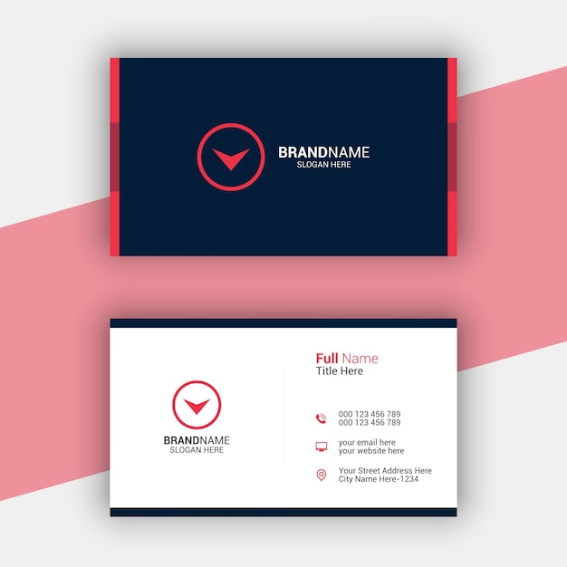 Professional Black And Red Business Card