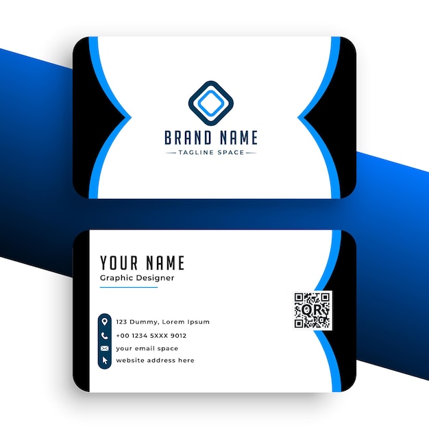 Vector professional-blue-and-black-color-business-card