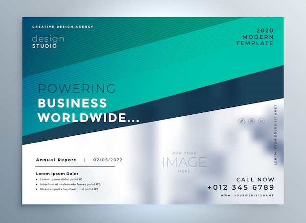 Vector professional blue business brochure flyer presentation