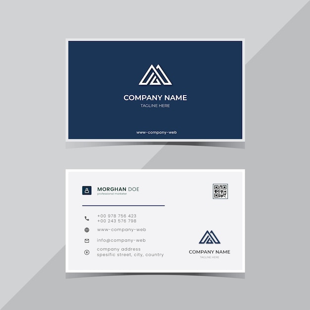 professional blue business card design template
