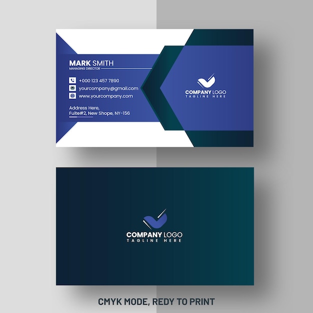 Professional blue business card Template