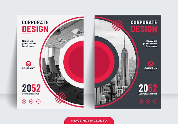 Vector professional book cover and corporate brochure cover design template