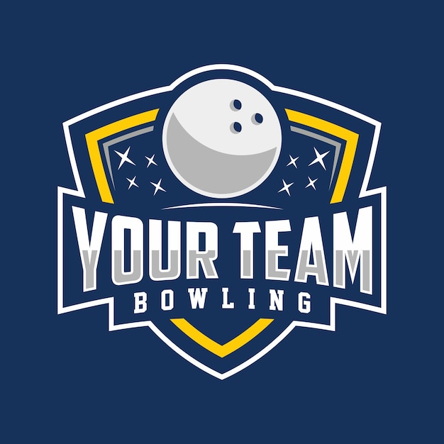 professional bowling club badge logo design