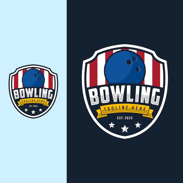 Premium Vector | Professional bowling logo tournament badge logo design