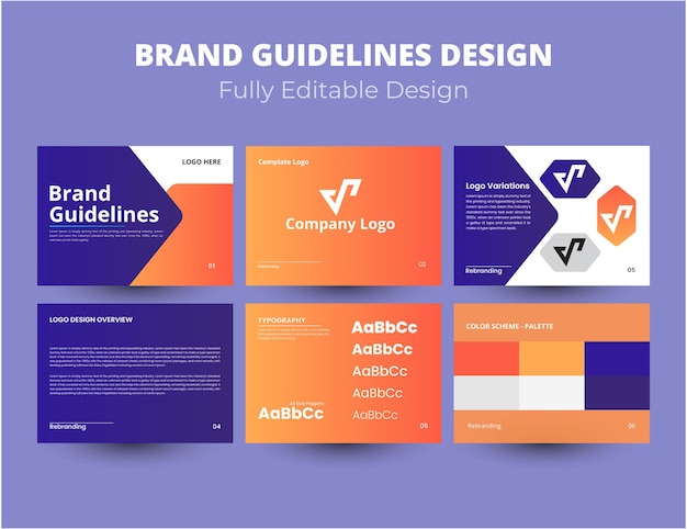 Vector professional branding guidelines design for your brand