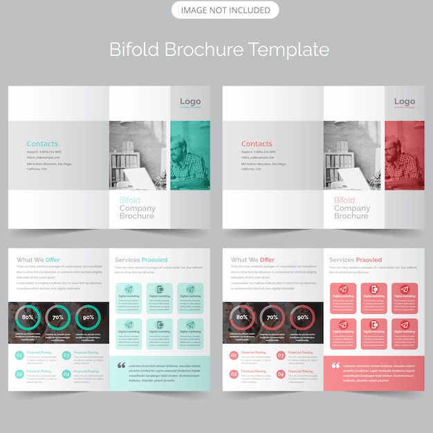 Vector professional business bifold brochure