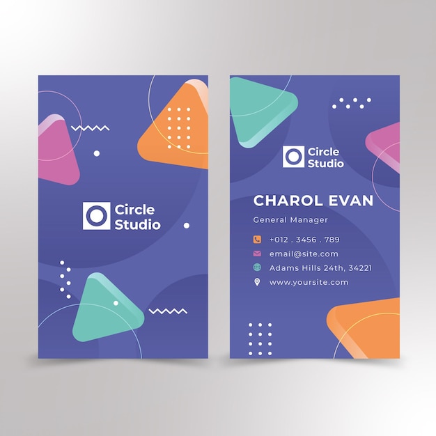 professional business card design and memphis business card premium vector