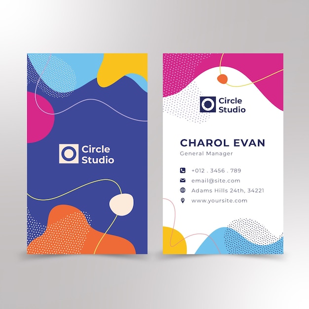 professional business card design and memphis business card premium vector