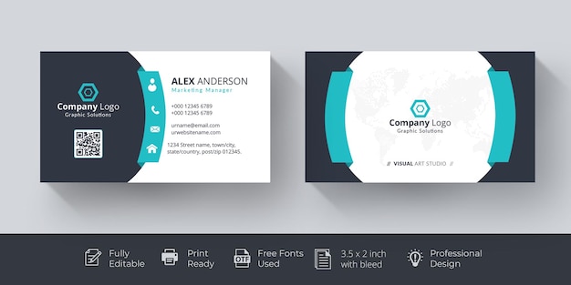 Professional business card design template free