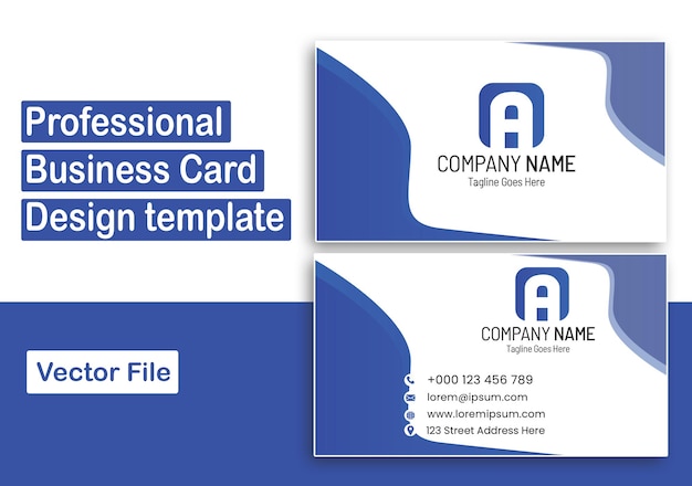 Vector professional business card design template premium vector