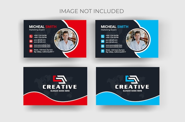 professional Business card design template with vector