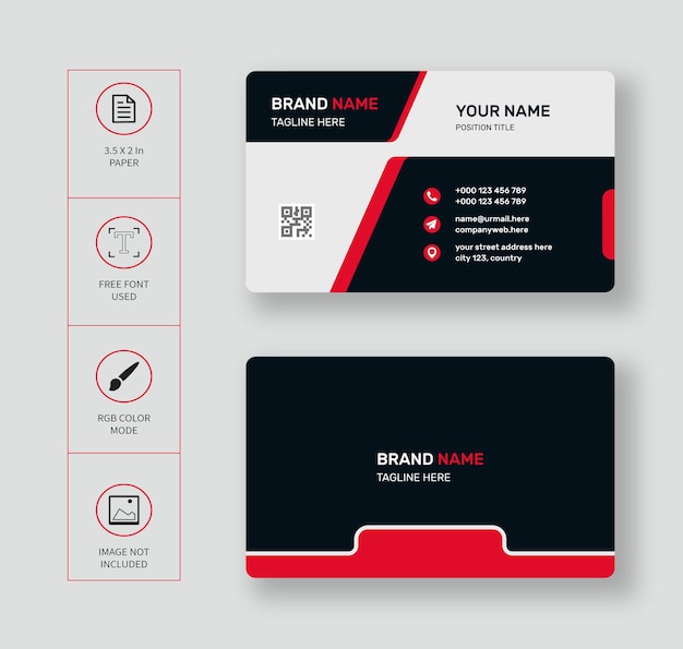 Шаблон дизайна профессиональной визитной карточки
