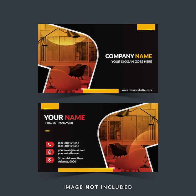 Vector professional business card design with photo