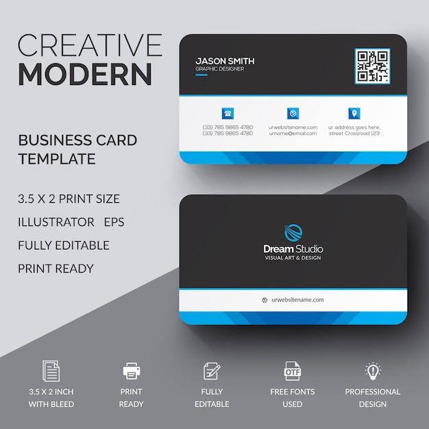 Vector professional business card mockup