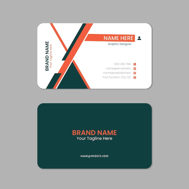 Professional business card Printable horizontal and Vertical double sided corporate visiting card