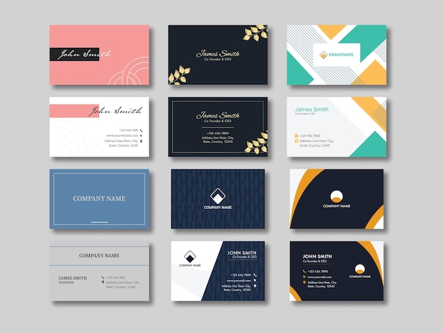 Vector professional business card set for publishing.