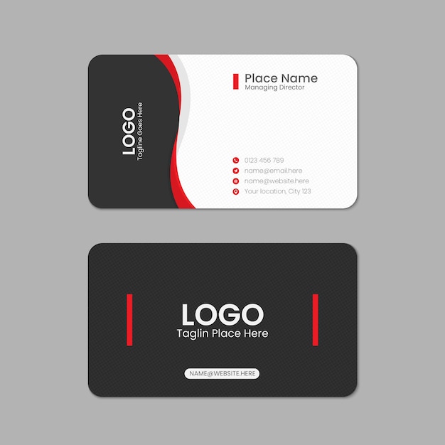 Профессиональный дизайн шаблона визитки Шаблон двусторонней корпоративной визитки для печати