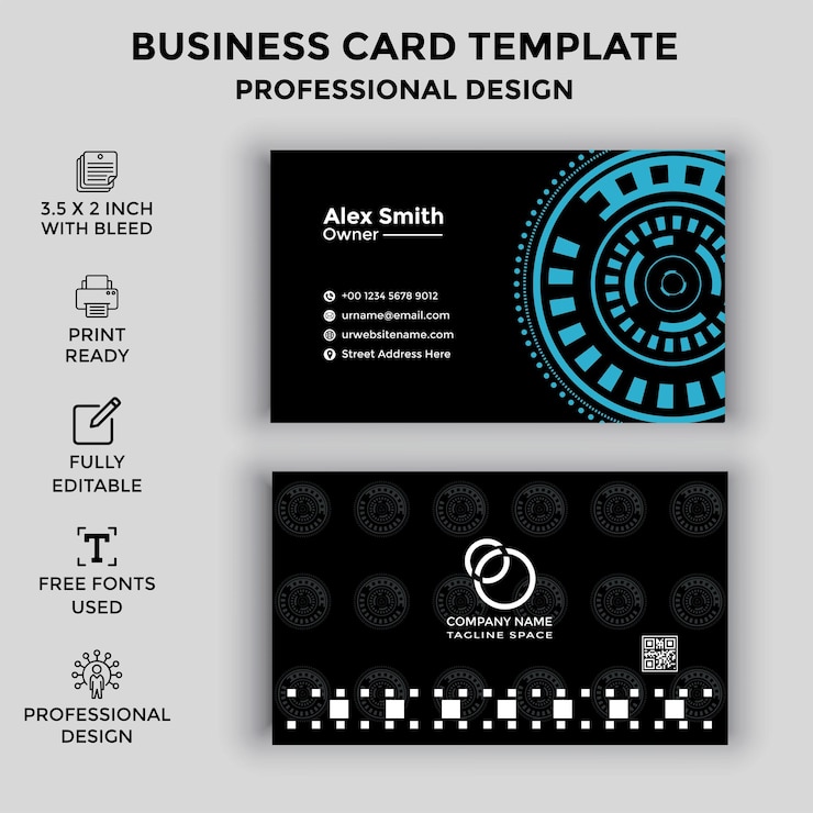 Vector professional business card template design
