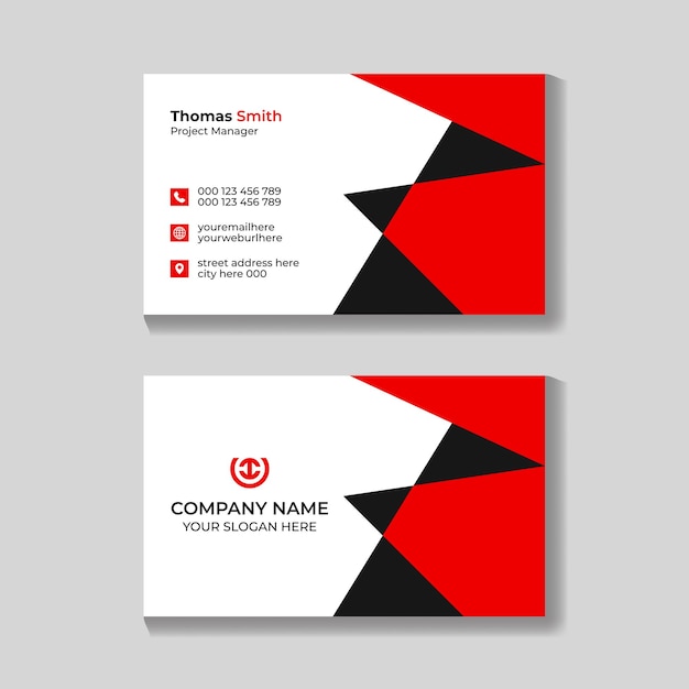 Professional business card template with modern and clean style