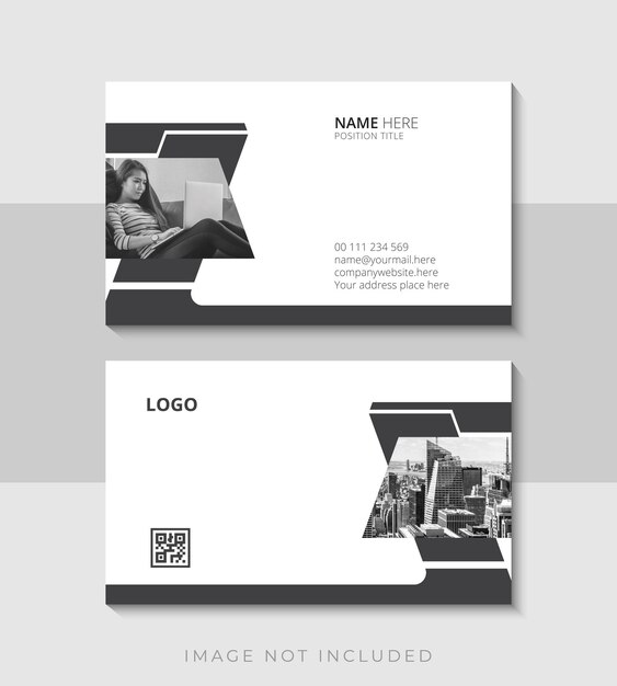 Professional business card white and black design template