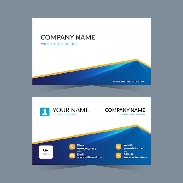 Professional business card with detail contact and blue color