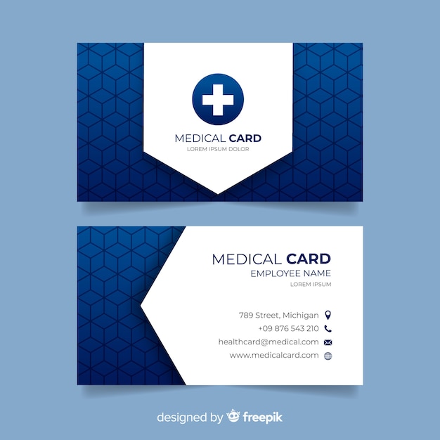 Vector professional business card with medical concept