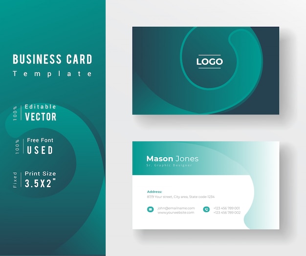 Professional business card with soft gradient.