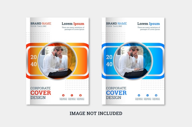 Professional business corporate book cover design template or brochure cover design