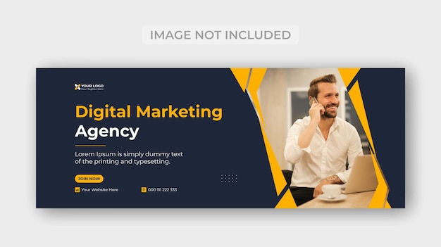 Professional business digital marketing agency and corporate facebook cover template premium vector