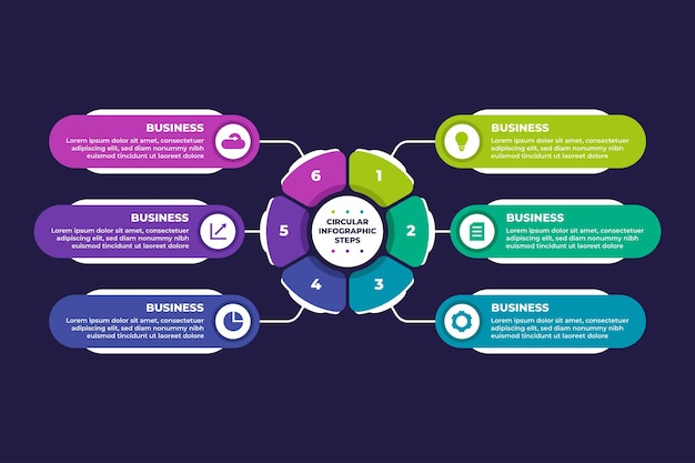 Modello di elemento infografica aziendale professionale