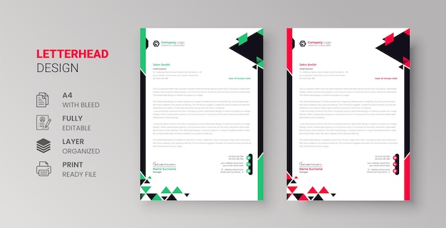 Carta intestata aziendale professionale identità aziendale elegante fattura aziendale e design della copertina formato a4