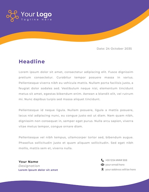 Professional Business Letterhead Design template